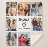 Besties Script Geschenk für Freunde Foto Collage Sherpadecke (Vorderseite)