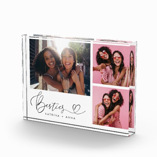 Besties Script Heart Collage Fotoblock (Rechts)