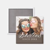 ‚Besties Since‘ Custom Foto Chic Magnet (Vorderseite/Rückseite)