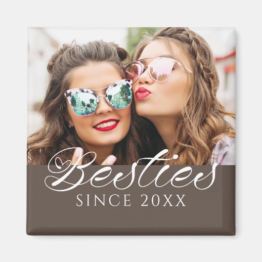 ‚Besties Since‘ Custom Foto Chic Magnet (Vorne)