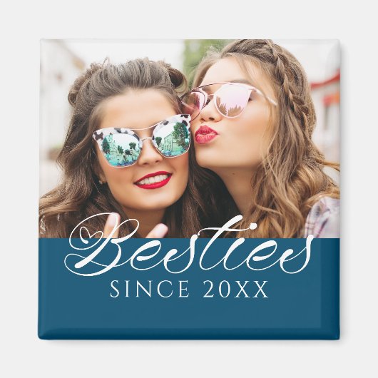 ‚Besties Since‘ Custom Foto Chic Magnet (Vorne)