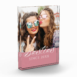 "Besties Since" Script Dusty Pink Chic Fotoblock