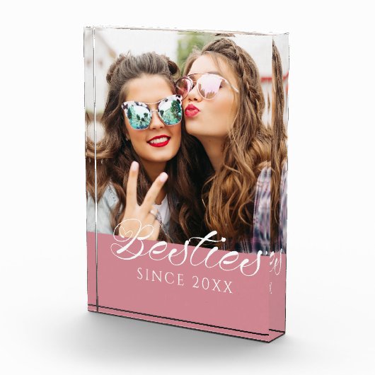 "Besties Since" Script Dusty Pink Chic Fotoblock (Rechts)