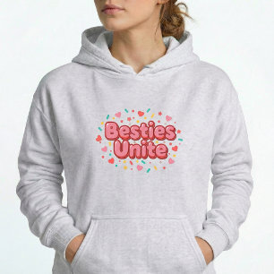 Besties Unite Y2K Beste Freundin BFF Pullover Hood