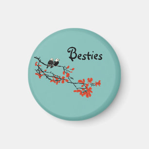 Besties verschenken zwei Vögel auf dem Baumzweig-M Magnet