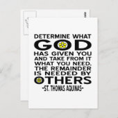 Bestimmen Sie, was Gott Ihnen Aquinas Zitat gegebe Postkarte (Vorne/Hinten)