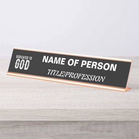 BESTIMMT AUF COOLEN, KUNDENBEWEGLICHEN WEISSEN TEX SCHREIBTISCHNAMENSPLAKETTE (Vorderseite )