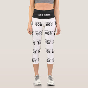 BESTIMMT AUF COOLEN KUNDENSCHWARZTEXT CAPRI LEGGINGS