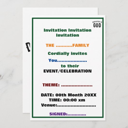 BESTIMMT AUF COOLEN KUNDENSCHWARZTEXT EINLADUNG (Vorne/Hinten)