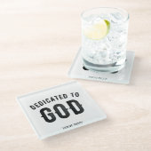 BESTIMMT AUF COOLEN KUNDENSCHWARZTEXT GLASUNTERSETZER (Schrägansicht)