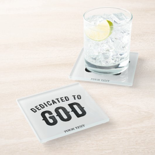 BESTIMMT AUF COOLEN KUNDENSCHWARZTEXT GLASUNTERSETZER (Schrägansicht)