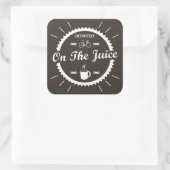 Bestimmt auf dem Saftrad Quadratischer Aufkleber (Tasche)