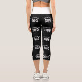 BESTIMMT AUF GOTT KUNSTBAR COOL WEISS TEXT CAPRI LEGGINGS (Rückseite)