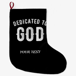 BESTIMMT AUF GOTT KUNSTBAR COOL WEISS TEXT GROßER WEIHNACHTSSTRUMPF