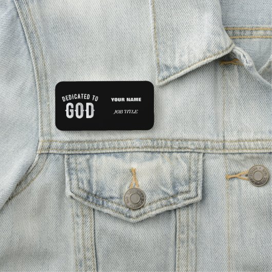 BESTIMMT AUF GOTT KUNSTBAR COOL WEISS TEXT NAMENSSCHILD (Beispiel)