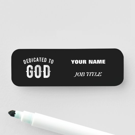 BESTIMMT AUF GOTT KUNSTBAR COOL WEISS TEXT NAMENSSCHILD (Beispiel)