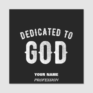 BESTIMMT AUF GOTT KUNSTBAR COOL WEISS TEXT NAMENSSCHILD