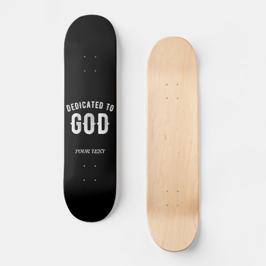 BESTIMMT AUF GOTT KUNSTBAR COOL WEISS TEXT SKATEBOARD (Vorderseite)