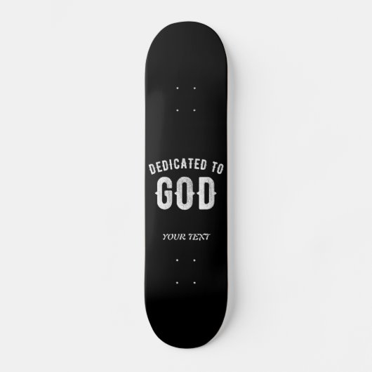 BESTIMMT AUF GOTT KUNSTBAR COOL WEISS TEXT SKATEBOARD (Vorderseite)