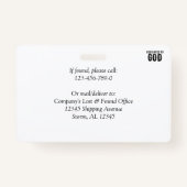 BESTIMMT AUF GOTT-KUNSTBARE COOLE SCHWARZE TEXT AUSWEIS (Rückseite)