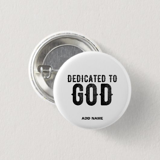 BESTIMMT AUF GOTT-KUNSTBARE COOLE SCHWARZE TEXT BUTTON (Vorne & Hinten)