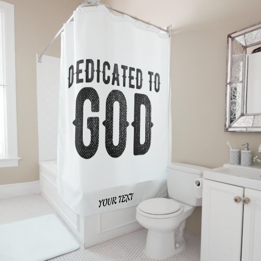 BESTIMMT AUF GOTT-KUNSTBARE COOLE SCHWARZE TEXT DUSCHVORHANG (Beispiel)