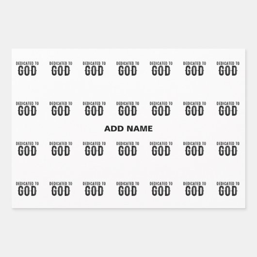 BESTIMMT AUF GOTT-KUNSTBARE COOLE SCHWARZE TEXT GESCHENKPAPIER SET (Vorderseite)