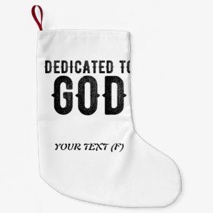 BESTIMMT AUF GOTT-KUNSTBARE COOLE SCHWARZE TEXT KLEINER WEIHNACHTSSTRUMPF