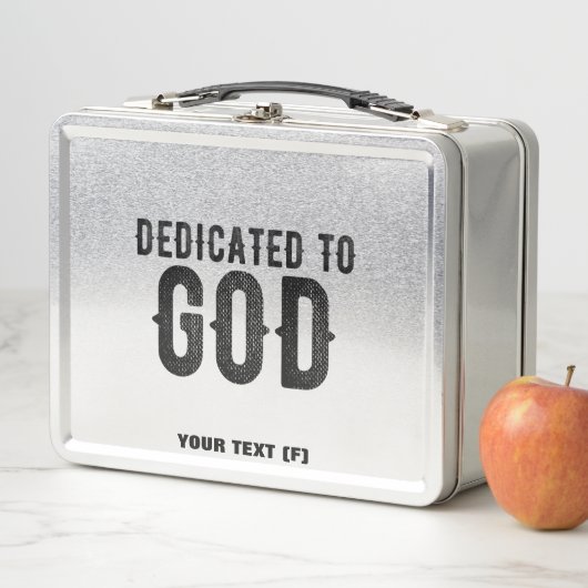 BESTIMMT AUF GOTT-KUNSTBARE COOLE SCHWARZE TEXT METALL BROTDOSE (Beispiel)