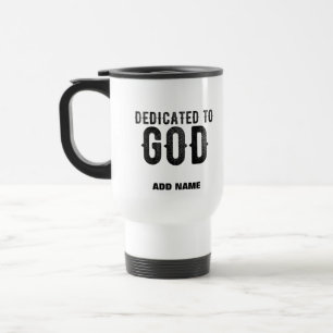 BESTIMMT AUF GOTT-KUNSTBARE COOLE SCHWARZE TEXT REISEBECHER