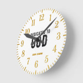 BESTIMMT AUF GOTT-KUNSTBARE COOLE SCHWARZE TEXT RUNDE WANDUHR (Winkel)