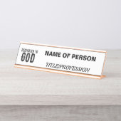 BESTIMMT AUF GOTT-KUNSTBARE COOLE SCHWARZE TEXT SCHREIBTISCHNAMENSPLAKETTE (Vorderseite )