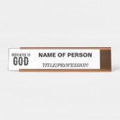 BESTIMMT AUF GOTT-KUNSTBARE COOLE SCHWARZE TEXT SCHREIBTISCHNAMENSPLAKETTE (Vorderseite )