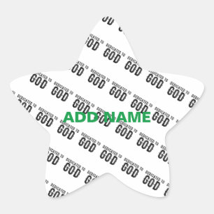 BESTIMMT AUF GOTT-KUNSTBARE COOLE SCHWARZE TEXT Stern-Aufkleber