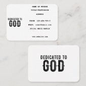 BESTIMMT AUF GOTT-KUNSTBARE COOLE SCHWARZE TEXT TELEFONNUMMERKARTE (Vorne/Hinten)