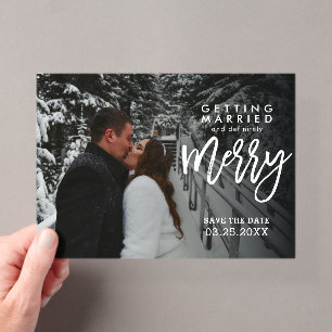 Bestimmt fröhliche Winterhochzeit - Termin vormerk Acryleinladungen