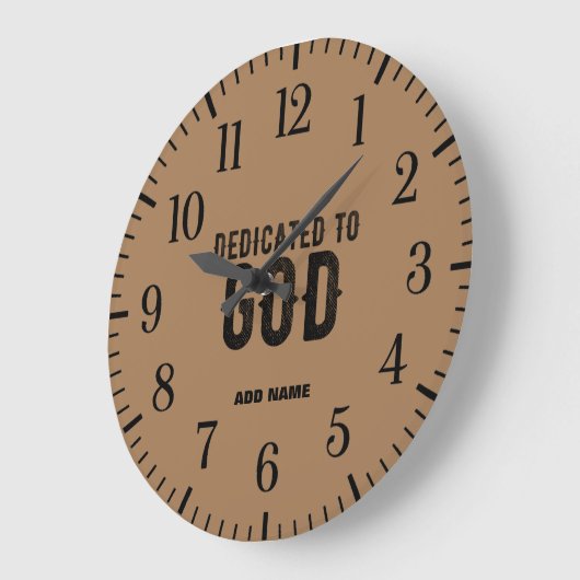 BESTIMMT FÜR GOD CUSTOM BROWN COOLE SCHWARZE TEXT GROßE WANDUHR (Winkel)