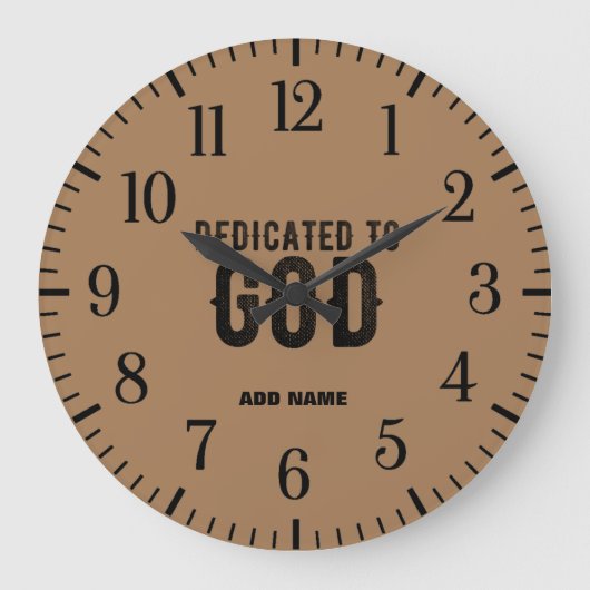 BESTIMMT FÜR GOD CUSTOM BROWN COOLE SCHWARZE TEXT GROßE WANDUHR (Vorderseite)