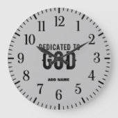BESTIMMT FÜR GOD CUSTOMIZABLE ASH COOL BLACK TEXT GROßE WANDUHR (Vorderseite)