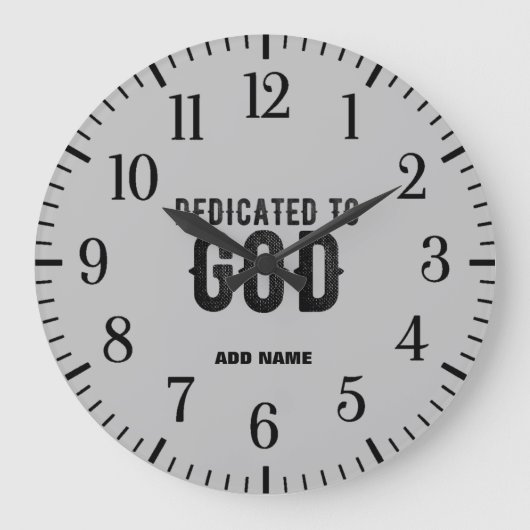 BESTIMMT FÜR GOD CUSTOMIZABLE ASH COOL BLACK TEXT GROßE WANDUHR (Vorderseite)