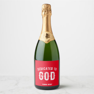 BESTIMMT FÜR GOTT KUNSTBAR COOLE WEISSE TEXT SCHAUMWEINETIKETT