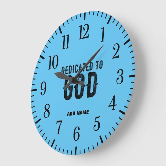 BESTIMMT FÜR GOTT KUNSTBLAUE COOL BLUE BLACK TEXT GROßE WANDUHR (Winkel)