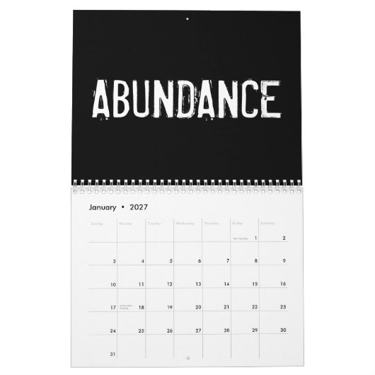 Bestimmtheits-Bestätigungs-Kalender Kalender (Jan 2027)