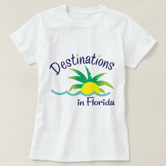 Bestimmungsorte in den Florida-Druck-Logo-Waren T-Shirt (Design vorne)