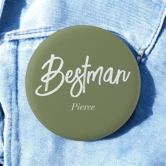 Bestman Sage Green White Button
