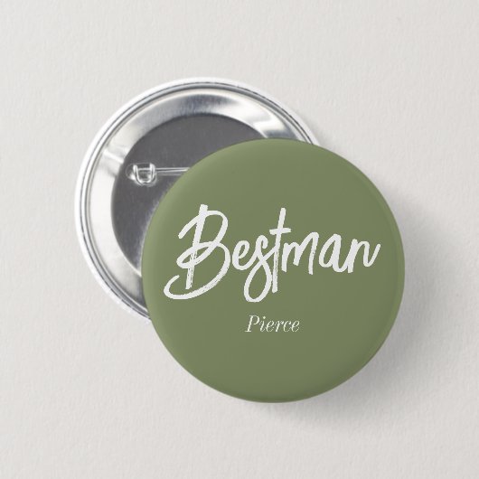 Bestman Sage Green White Button (Vorne & Hinten)