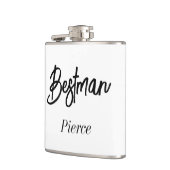 Bestman Schwarz-weiß Wedding Trauzeugen Flachmann (Links)