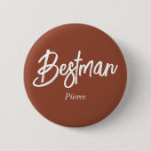 Bestman Terracotta Brown White Button (Vorderseite)