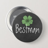 Bestman Wild Green Rose Chalkboard Button (Vorne & Hinten)