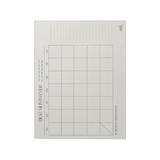 Bestmonatsplaner 11" x 8,5" Notepad - 40 Seiten Notizblock (Rotiert)